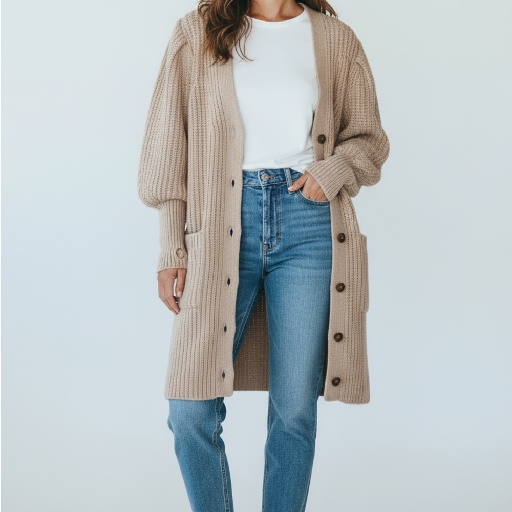 Ulla Johnson Beige Knit Cardigan